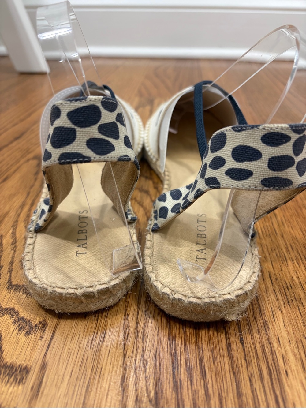 Talbots Ivy Espadrille Slingback Sandal Flats - Navy Embroidered Giraffes (11) - Picture 5 of 10